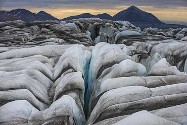 Huge glacier in Hornsund, Svalbard, Arctic, Norway, Europe