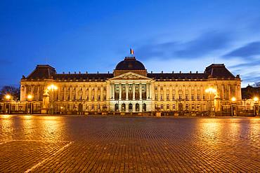 Royal Palace, Dusk, Brussels, Belgium, Europe