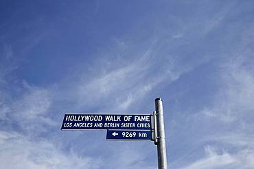 Street sign Hollywood Walk of Fame, Potsdamer Platz, Berlin, Germany, Europe