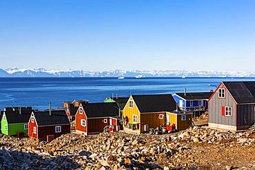 East Greenland City Ittoqqortoormiit, Scoresbysund, East Greenland, Greenland, North America