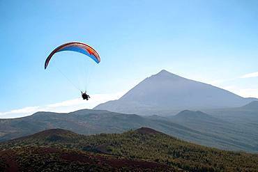 Paragliding, Teide National Park, Tenerife, Canary Islands, Spain, Europe