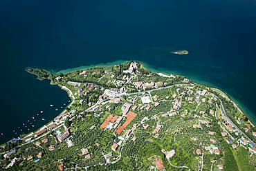 Val di Sogno near Malcesine on Lake Garda, aerial view, Province of Veneto, Italy, Europe