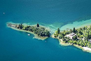 Val di Sogno near Malcesine on Lake Garda, aerial view, Province of Veneto, Italy, Europe
