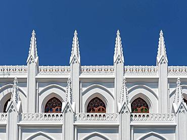 Architectural detail of St. Thomas Cathedral Basilica, San Thome Church, Chennai, India, Asia