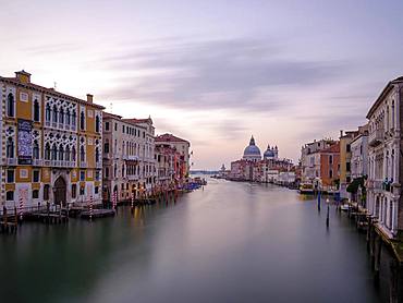 Canal Grande, at the back the church Santa Maria della Salute, Venice, Veneto, Italy, Europe