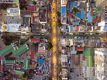 Aerial view, streets of Maputo, Mozambique, Africa