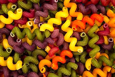 Cellentani, multi colored pasta, Canada, North America