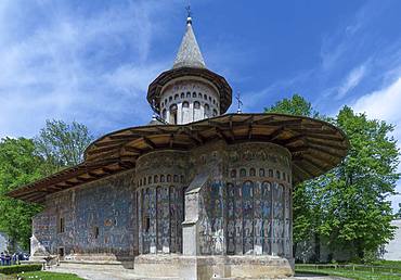 Monastery Church of St. George with wall frescoes, 1547, Unesco World Heritage Site, Voronet, Romania, Europe