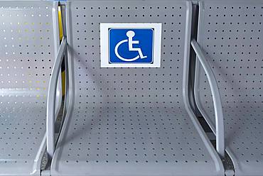 Labelling, seat for disabled persons, Romania, Europe