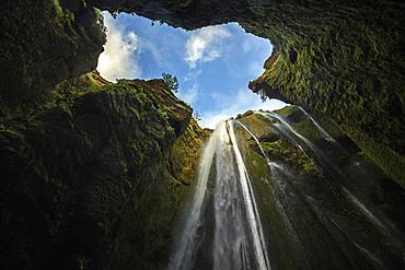 Gljufrabui Waterfall, near Hamragardar, Southern Iceland, Iceland, Europe