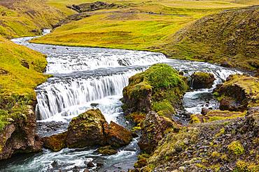 Upper Skogafoss, Sudurland, South Iceland, Iceland, Europe