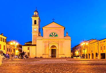 The Church of Santa Maria Nascente, location of the films of Don Camillo and Peppone, Brescello, Province of Reggio Emilia, Emilia-Romagna, Italy, Europe