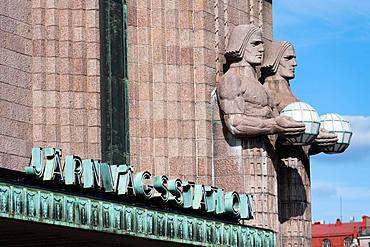 Torchbearers, Statues of Emil Wikstroem, Central Station, Helsinki, Finland, Europe