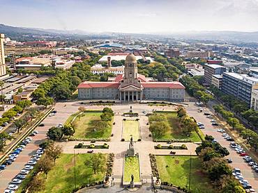 Aerial view, Tshwane city hall, Pretoria, South Africa, Africa