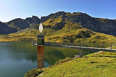 Panorama lift with viewing platform at Lake Melchsee, Melchsee-Frutt, Canton Obwalden, Switzerland, Europe