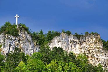 Rucken Cross, Memorial, Blaubeuren, Swabian Alb, Baden-Wuerttemberg, Germany, Europe