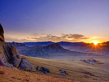 Sunrise in Gorchi Terelj National Park, Ulan Bator, Mongolia, Asia