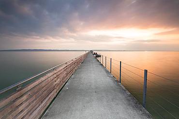 Morning atmosphere at the Laende, longest at the whole Lake Constance, in Altnau, Lake Constance, Thurgau, Switzerland, Europe