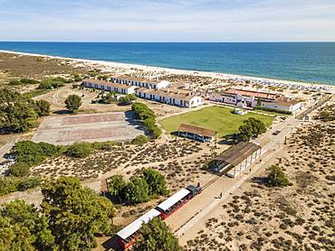 Barril Beach with Tuna Museum, next to Tavira, Algarve, Portugal, Europe