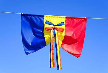 Romanian flag as bow, Romania, Europe