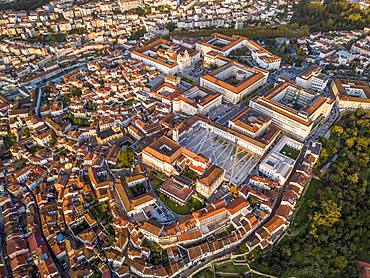 Aerial view, cityscape with Coimbra university, Coimbra, Portugal, Europe