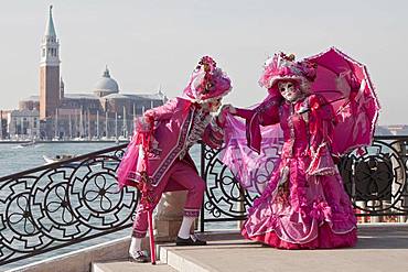 Couple, Carnival in Venice, Venice, Italy, Europe