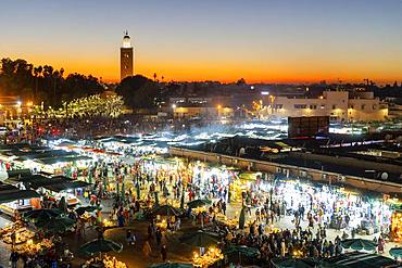 Main market square Jamma el fna in the evening, Marrakech, Maroko