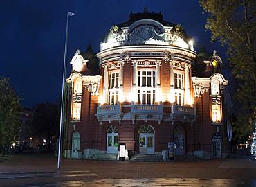 National Opera and ballet theatre at night, Varna, Bulgaria, Europe