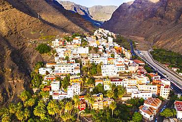 La Calera, Valle Gran Rey, aerial view, La Gomera, Canary Islands, Spain, Europe