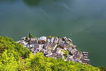 Protestant Church, Hallstaettersee, Hallstatt, Salzkammergut, Upper Austria, Austria, Europe