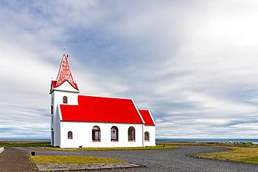 Stone church Ingjaldsholskirkja, Ingjaldshols, Hellissandur, Snaefellsnes Peninsula, Snaefellsnes, Vesturland, Iceland, Europe