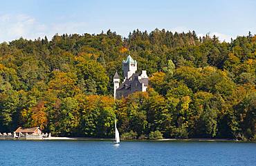 Seeburg Castle near Allmannshausen, Lake Starnberg, Five Lakes Region Upper Bavaria, Bavaria, Germany, Europe