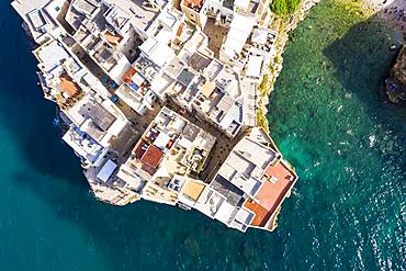 Aerial view of Polignano a Mare, Puglia, Southern Italy, Italy, Europe