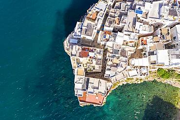 Aerial view of Polignano a Mare, Puglia, Southern Italy, Italy, Europe