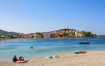 Beach, Primosten, Croatian Adriatic Coast, Central Dalmatia, Dalmatia, Croatia, Europe