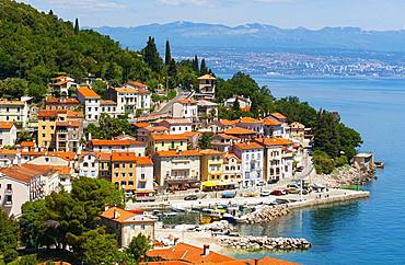 Local view of Moscenicka Draga, Istria, Kvarner Gulf Bay, Croatian Adriatic Sea, Croatia, Europe