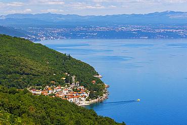 Local view of Moscenicka Draga, Istria, Kvarner Gulf Bay, Croatian Adriatic Sea, Croatia, Europe