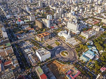 Aerial view of Independance Square in Maputo, capital city of Mozambique, Mozambique, Africa