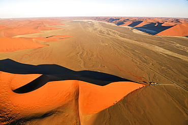 Aerial view, Dune 45, Sossusvlei, Namib-Naukluft National Park, Namibia, Africa