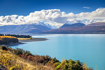 Lake Pukaki, Mount Cook Road Area, Aoraki, Mount Cook, Twizel, Canterbury, New Zealand, Oceania