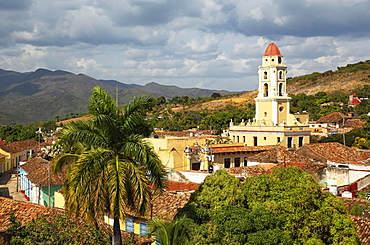 The bell tower of the Museo de la Lucha Contra Bandidos in the colonial old town, Trinidad, Cuba, Central America