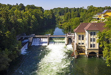 River Traun, Siebenbrunn power plant at the Traun accident, Desselbrunn, Hausruckviertel, Upper Austria, Austria, Europe