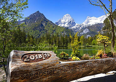 Schiederweiher, in front of the mountains Grosser tidal creek and Spitzmauer, Totes Gebirge, Hinterstoder region Pyhrn-tidal creek, Pyhrn-Eisenwurzen, Totes, Traunviertel, Upper Austria, Austria, Europe