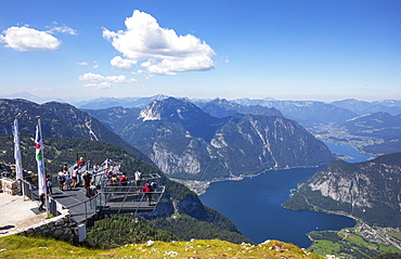 View from the Five Finger viewpoint to Lake Hallstatt, Krippenstein, Obertraun, Hallstatt, Salzkammergut, Upper Austria, Austria, Europe