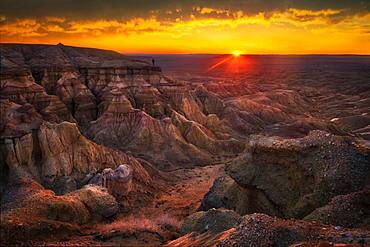 Beautiful sunrise in Tsagaan suvarga. Dundgovi province, Mongolia, Asia