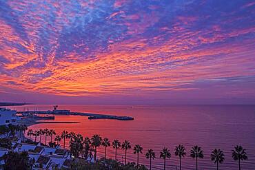 Dawn on the beach of Marbella, Malaga province, Spain, Europe