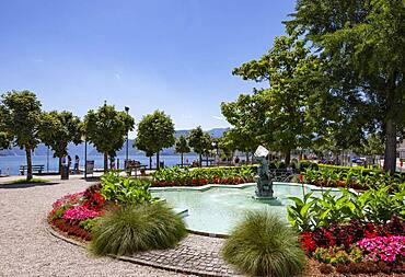 Franz Josef Park on the Esplanade, Gmunden, Lake Traun, Salzkammergut, Upper Austria, Austria, Europe