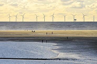 North Sea with the sandbank Hohes Riff, Borkum, East Frisian Island, East Frisia, Lower Saxony, Germany, Europe