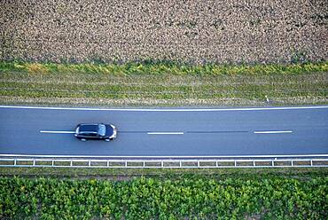 View onto a country road, Ellrich, Thuringia, Germany, Europe