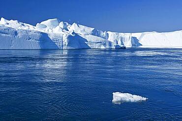 Gigantic icebergs in the ice fjord, UNESCO World Heritage Site, Ilulissat, Disko Bay, West Greenland, Greenland, North America